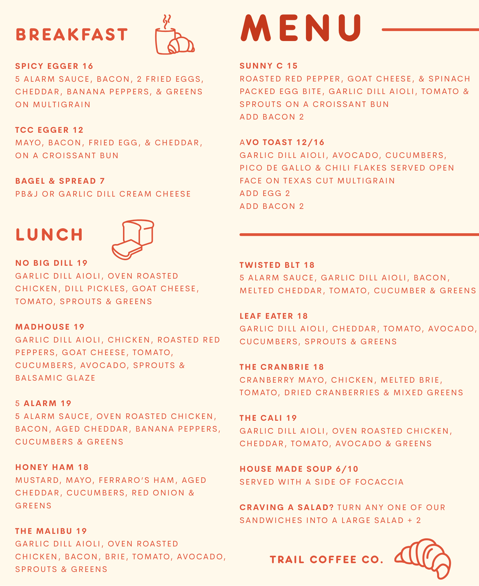 Menu | TRAIL COFFEE CO.